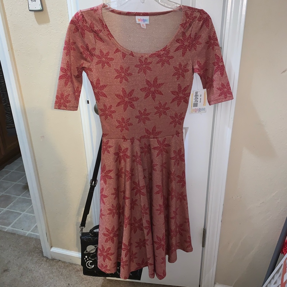 Nicole lularoe sparkle holiday elegant dress xs